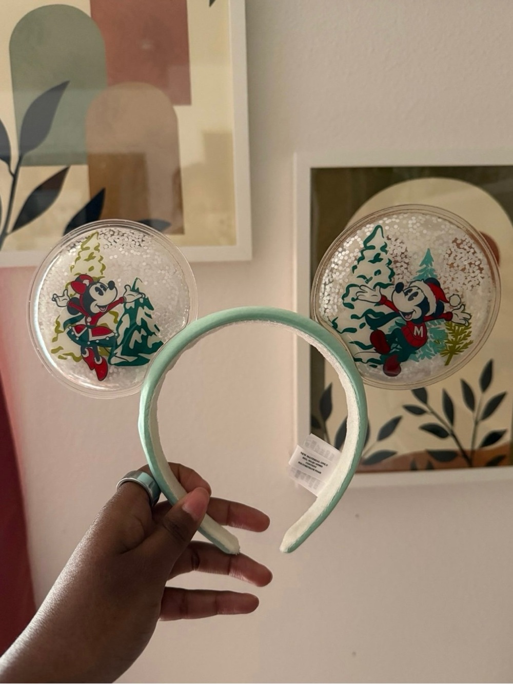 Christmas Mickey Mouse Snow Globe Ear Headband